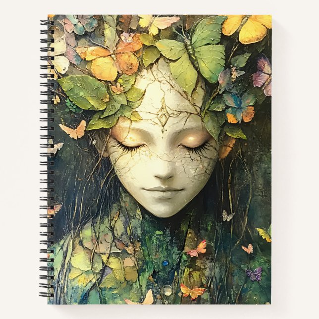Cuaderno Diosa del Bosque Encantado con Mariposas (2) (Anverso)