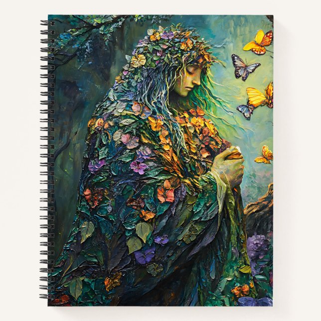 Cuaderno Diosa del Bosque Encantado con Mariposas (3) (Anverso)