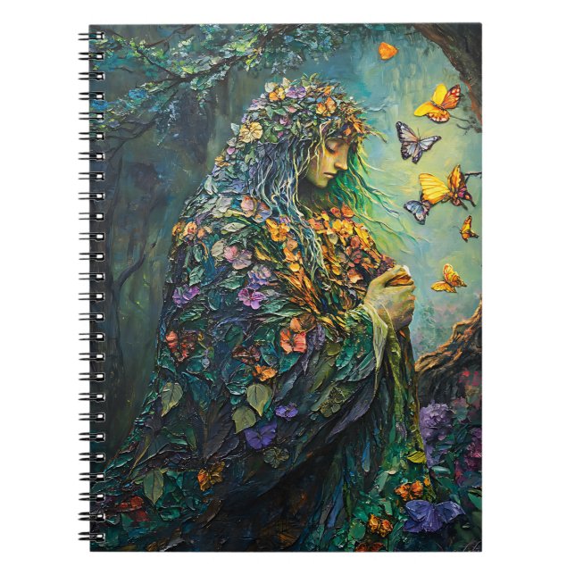 Cuaderno Diosa del Bosque Encantado con Mariposas (3) (Frente)