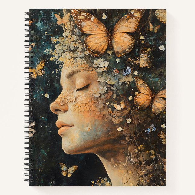 Cuaderno Diosa del Bosque Encantado con Mariposas (4) (Anverso)