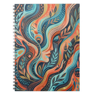 Cuaderno Diosa Espiritual Boho Chic con Foto de Hojas 