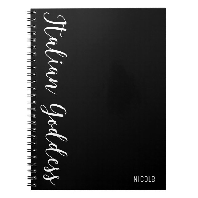 Cuaderno Diosa Italiana Diario Personalizado Moderno (Frente)