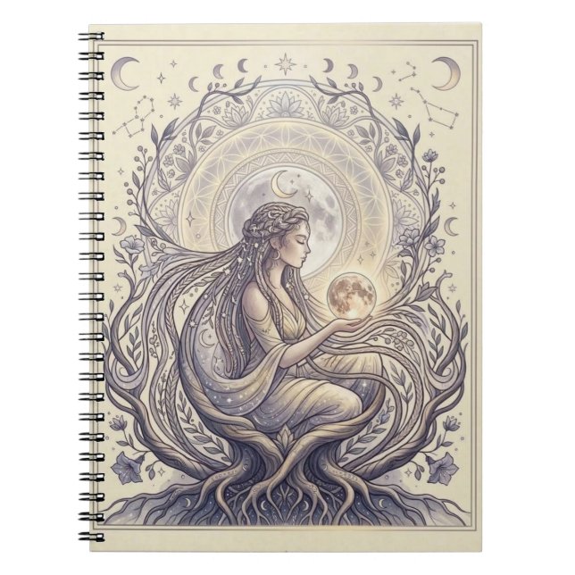 Cuaderno Diosa Sacerdotisa de la Luna (Frente)
