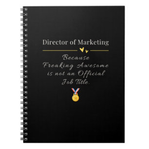 Cuaderno Director de Marketing Título de Trabajo Divertido