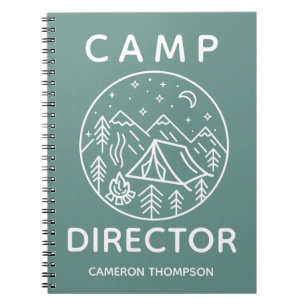 Cuaderno Director del Campamento Verde Personalizado de Ver