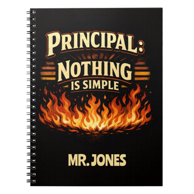 Cuaderno Director Divertido Personalizado: Nada Es Simple (Frente)