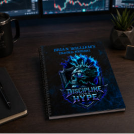 Cuaderno Disciplina Sobre Hype Azul Grunge Bitcoin