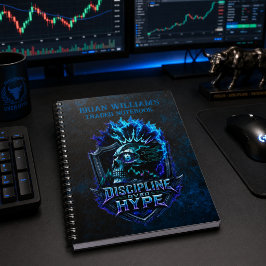 Cuaderno Disciplina Sobre Hype Azul Grunge Bitcoin
