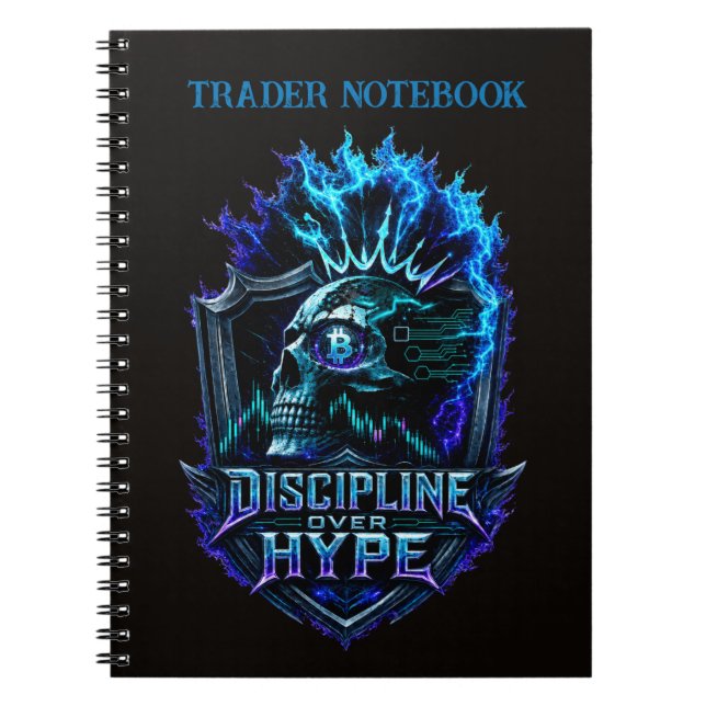 Cuaderno Disciplina Sobre Hype Mentalidad de Bitcoin Cripto (Frente)