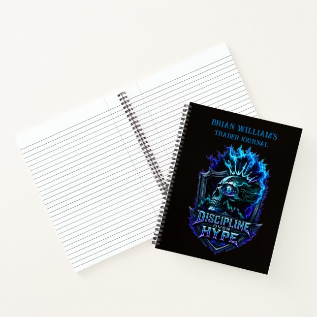 Cuaderno Disciplina Sobre Hype Mentalidad de Bitcoin Cripto (Interior)