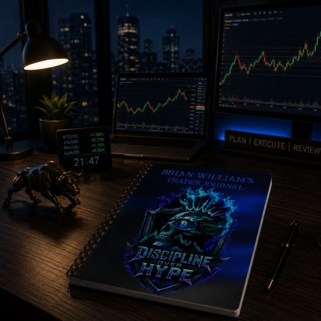 Cuaderno Disciplina Sobre Hype Resplandor Azul Bitcoin Crip (Product image shown for illustration purposes only.)