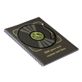 Cuaderno Disco de vinilo personalizado del vintage