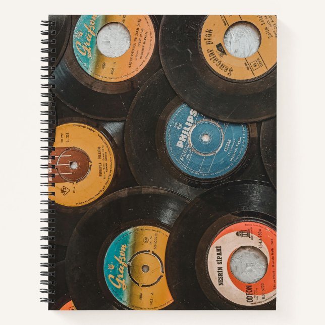 Cuaderno Discos Clásicos de Vinilo Negro (Anverso)