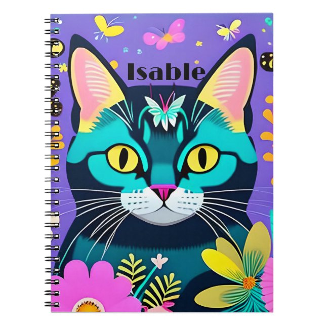 Cuaderno Diseñador amante de gatos, diseño de mamá de gatos (Frente)