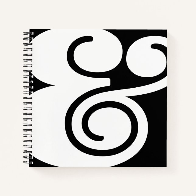 Cuaderno Diseñador de Ampersand "&" | BL B/W | (Anverso)
