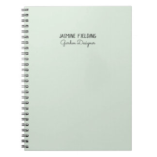 Cuaderno Diseñador de Jardín Verde Menta Elegante Personali