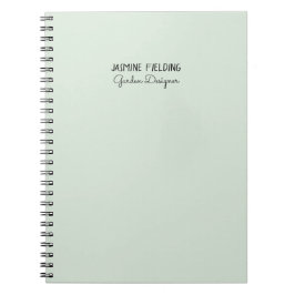 Cuaderno Diseñador de Jardín Verde Salvia Elegante Personal