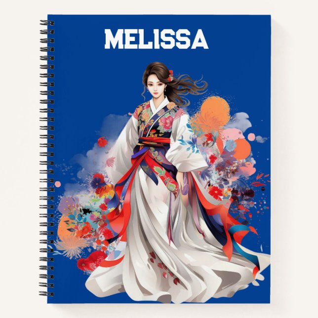 Cuaderno Diseñador de moda de ropa de moda asiática (Anverso)