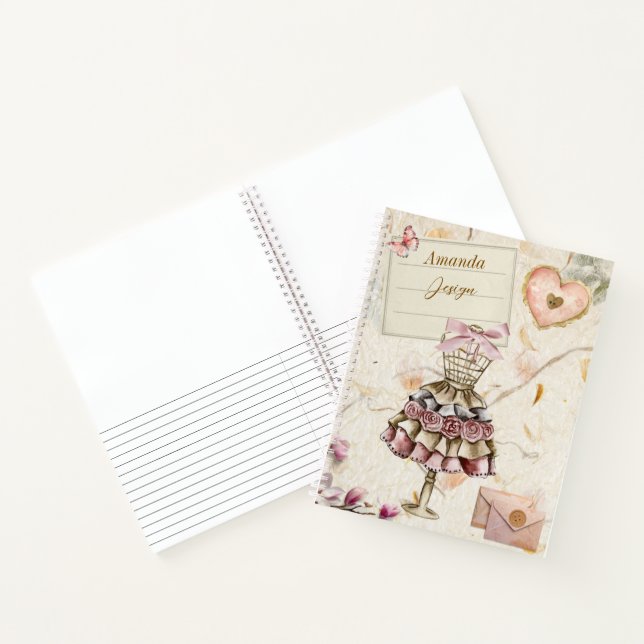 Cuaderno Diseñador de papel de mora artesanal personalizado (Interior)
