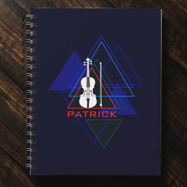 Cuaderno Diseñador de violines de música azul de la marina  (Subido por el creador)