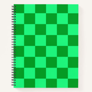 Cuaderno Diseño a cuadros verde claro oscuro