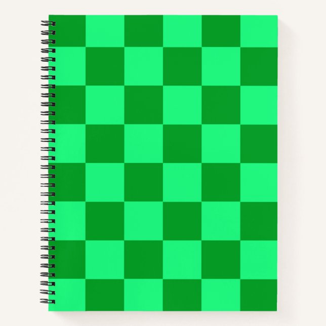 Cuaderno Diseño a cuadros verde claro oscuro (Anverso)