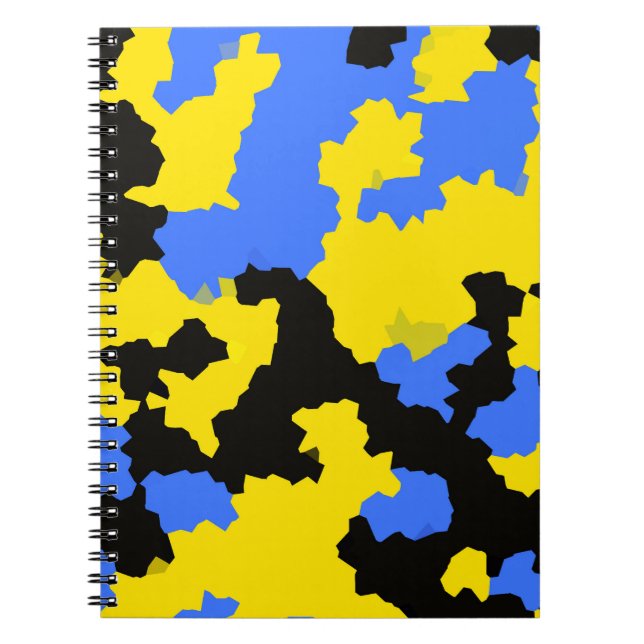 Cuaderno Diseño abstracto amarillo azul negro (Frente)