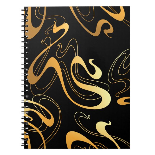 Cuaderno Diseño abstracto clásico amarillo y negro (Frente)