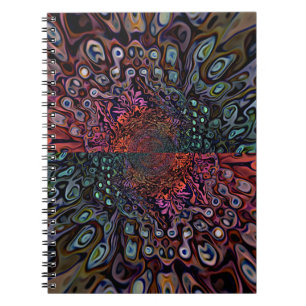Cuaderno Diseño Abstracto de Caleidoscopio Fractal Eléctric