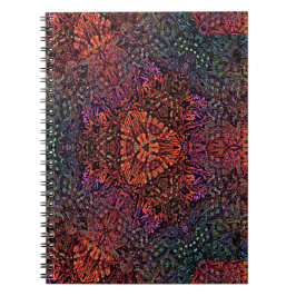 Cuaderno Diseño Abstracto de Caleidoscopio Fractal Eléctric