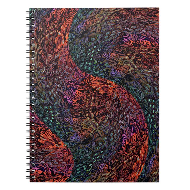 Cuaderno Diseño Abstracto de Caleidoscopio Fractal Eléctric (Frente)