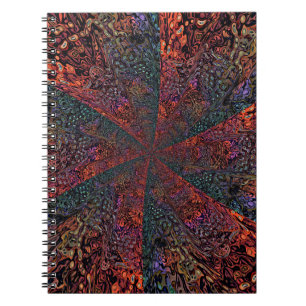 Cuaderno Diseño Abstracto de Caleidoscopio Fractal Eléctric