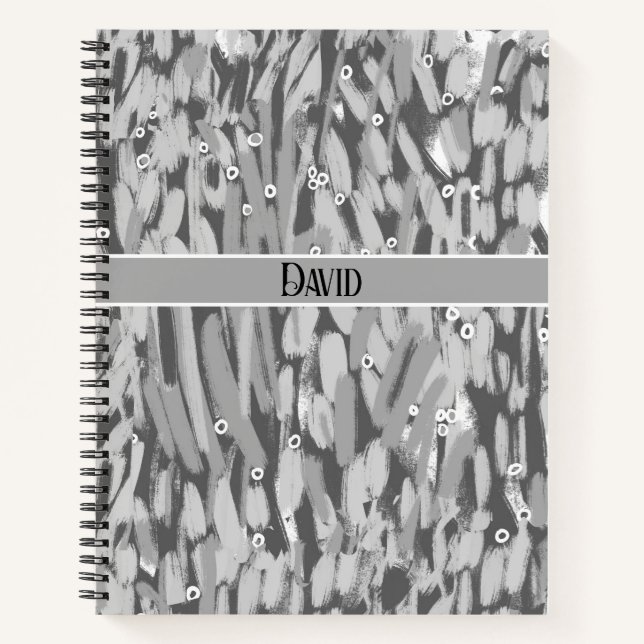Cuaderno Diseño abstracto de color gris personalizado (Anverso)