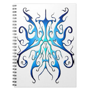 Cuaderno Diseño Abstracto de Máscara Tribal Azul Elegante