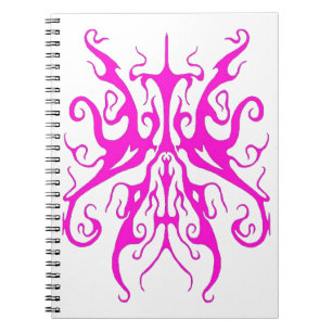 Cuaderno Diseño Abstracto de Máscara Tribal Rosa Elegante