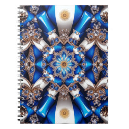 Cuaderno Diseño abstracto de notas con colores argentinos