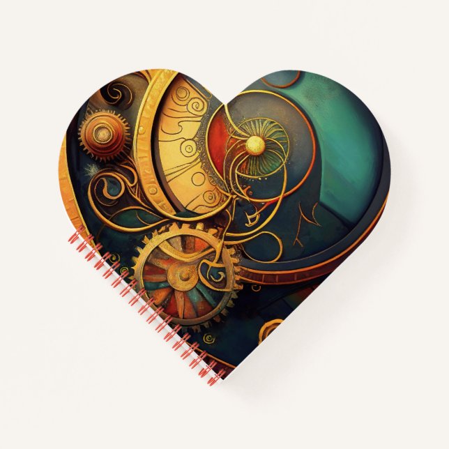 Cuaderno Diseño abstracto de relojería Steampunk (Anverso)