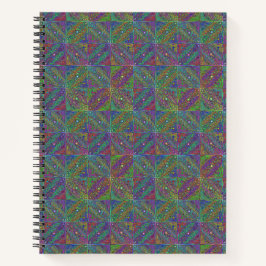 Cuaderno diseño abstracto de tejas de neón multicolor