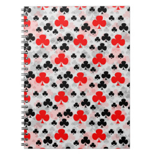 Cuaderno Diseño abstracto del patrón del Club Red Black Clo