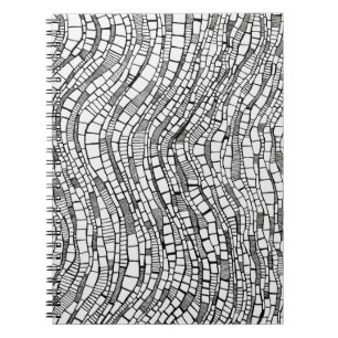 Cuaderno Diseño abstracto en negro y blanco con pluma y tin