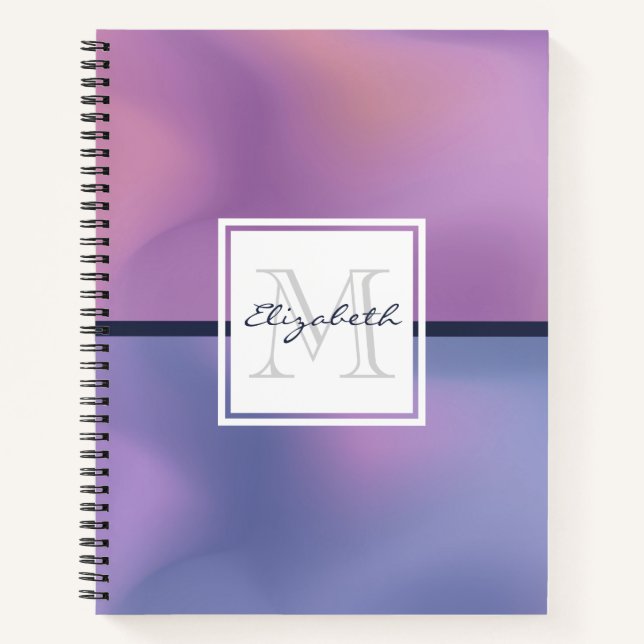 Cuaderno Diseño abstracto moderno morado y rosado de Swirli (Anverso)