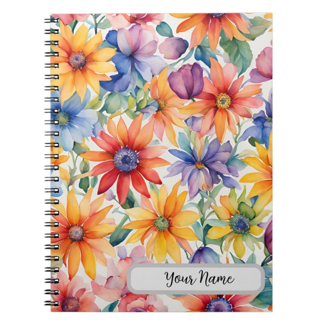 Cuaderno Diseño acuarela Floral Portátil de fotografía espi (Frente)