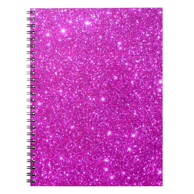 Cuaderno Diseño adaptable de la chispa rosada del purpurina (Frente)