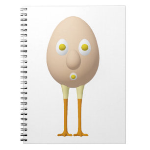Cuaderno Diseño adorable de personaje de huevo extravagante