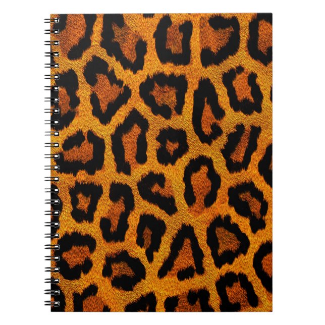 Cuaderno Diseño anaranjado del estampado de animales (Frente)