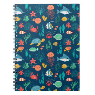 Cuaderno Diseño animado de la vida marina