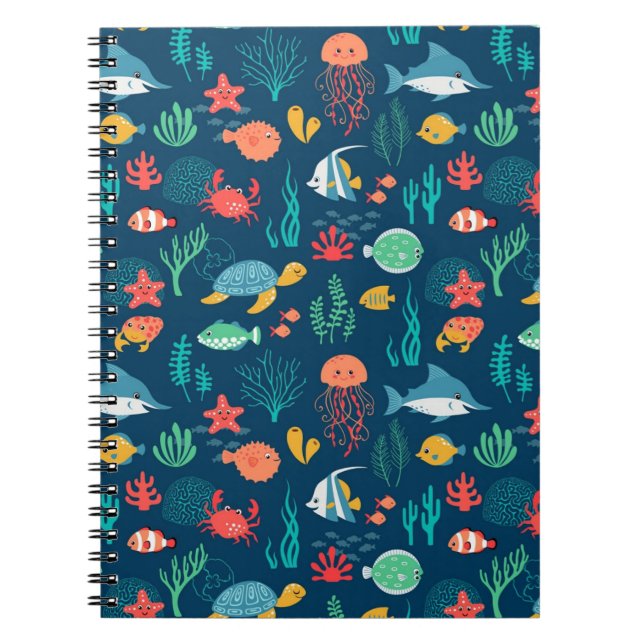 Cuaderno Diseño animado de la vida marina (Frente)