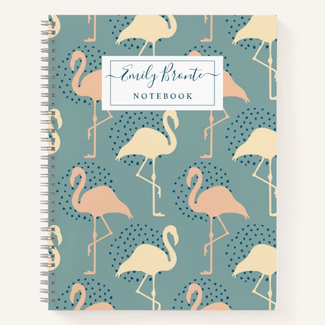 Cuaderno Diseño Art Decó Flamingo (Anverso)