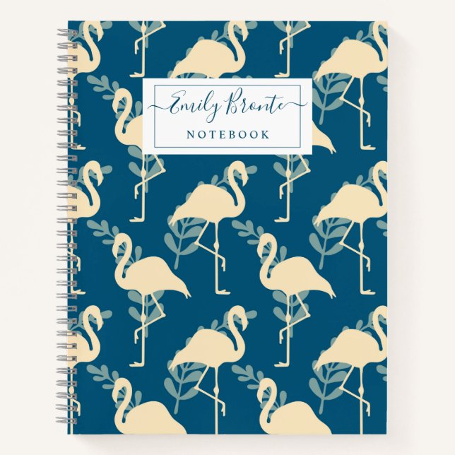 Cuaderno Diseño Art Decó inspirado en el azul Flamingo (Anverso)