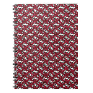 Cuaderno Diseño Art Nouveau Floral rojo y rosa negro